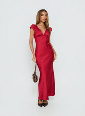 Forest Hill Backless Maxi Dress Red