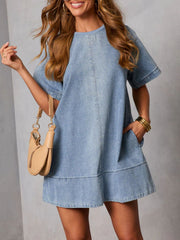 Casual Short Sleeve Denim Dress