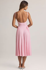 Modal A-Line Midaxi Dress in Pastel Pink
