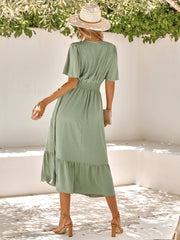 SWEETEST ONE POPPIES SHORT SLEEVE MAXI DRESS - SAGE