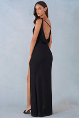 One-Shoulder Maxi Dress in Black