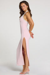 Modal Lace-Trim Maxi Dress in Baby Pink