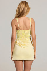 Embellished Corset Mini Dress  in Lemon Yellow