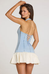 Denim Mini Dress in Light Denim