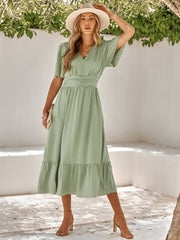 SWEETEST ONE POPPIES SHORT SLEEVE MAXI DRESS - SAGE