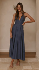 Skye Maxi Dress - Steel Blue