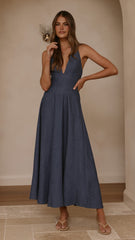 Skye Maxi Dress - Steel Blue