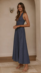 Skye Maxi Dress - Steel Blue