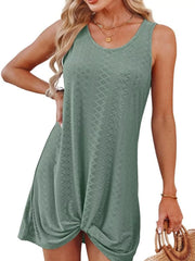 Sleeveless Knotted Hem Tank Dress