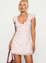 I Guess So Mini Dress White / Burgundy Tall