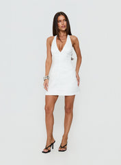 Deana Halter Mini Dress White