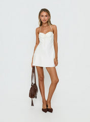 Avabelle Halter Mini Dress Champagne