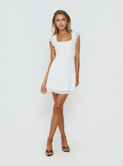 Auroraah Frill Mini Dress White