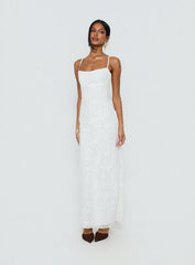 Avienna Maxi Dress White Burnout