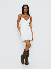 Summer Cider Embroidered Mini Dress White