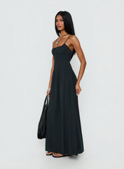 Magnolie Shirred Maxi Dress Charcoal