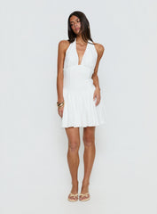 Imojen Halter Mini Dress White
