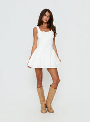Rozalea Ruched Mini Dress White