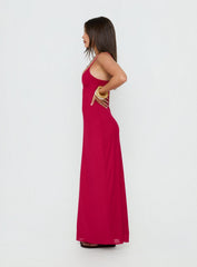 Glass Half Full Mesh Maxi Dress Electric Fuschia