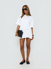 Agnessa Ruched Detail Mini Dress White