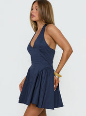 Karisse Halter Mini Dress Navy