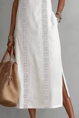 Sleeveless Side Slit Dress with Pockets