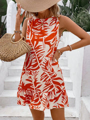 Ruffle Hem Sleeveless Mini Dress
