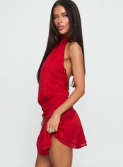 Maelis Backless Romper Red
