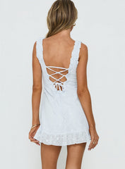 Feeling Alive Tie Back Mini Dress Blue