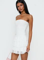 Emarie Strapless Mini Dress White