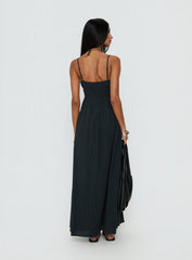 Magnolie Shirred Maxi Dress Charcoal