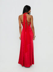 Masterpiece Strapless Maxi Dress Red