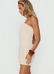 Antonie Strapless Textured Mini Dress Cream