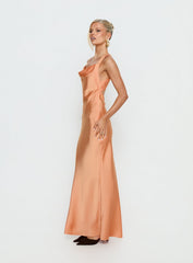Isitt Cowl Crossover Back Maxi Dress Orange