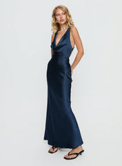 Aubrienna Cowl Neck Maxi Dress Navy