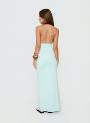 Dulzura Halter Maxi Dress Blue / Brown