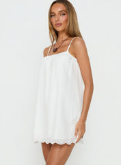 Louanna Embroidered Mini Dress White