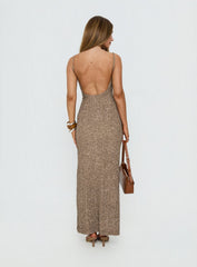 Knox Maxi Dress Brown Sequin