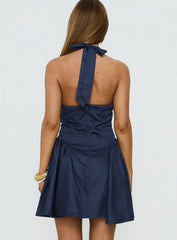 Karisse Halter Mini Dress Navy