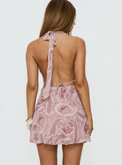 Destined Halter Mini Dress Paisley