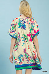 Umgee Vibrant Paisley Print Dress