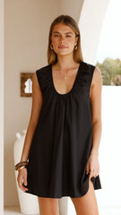 Vanessa Oversized Mini Dress - Black