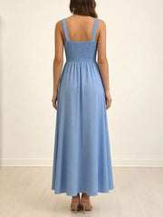 Slit Wide Strap Maxi Dress