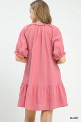 Umgee Cotton Gauze Mini Dress
