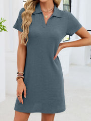 Johnny Collar Short Sleeve Dress