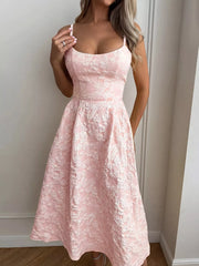 Textured A-Line Midi Dress