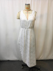 Full Size Asymmetrical Hem Sleeveless Lace Dress Plus Size