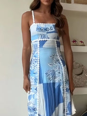 Bow Cutout Back Square Neck Maxi Dress