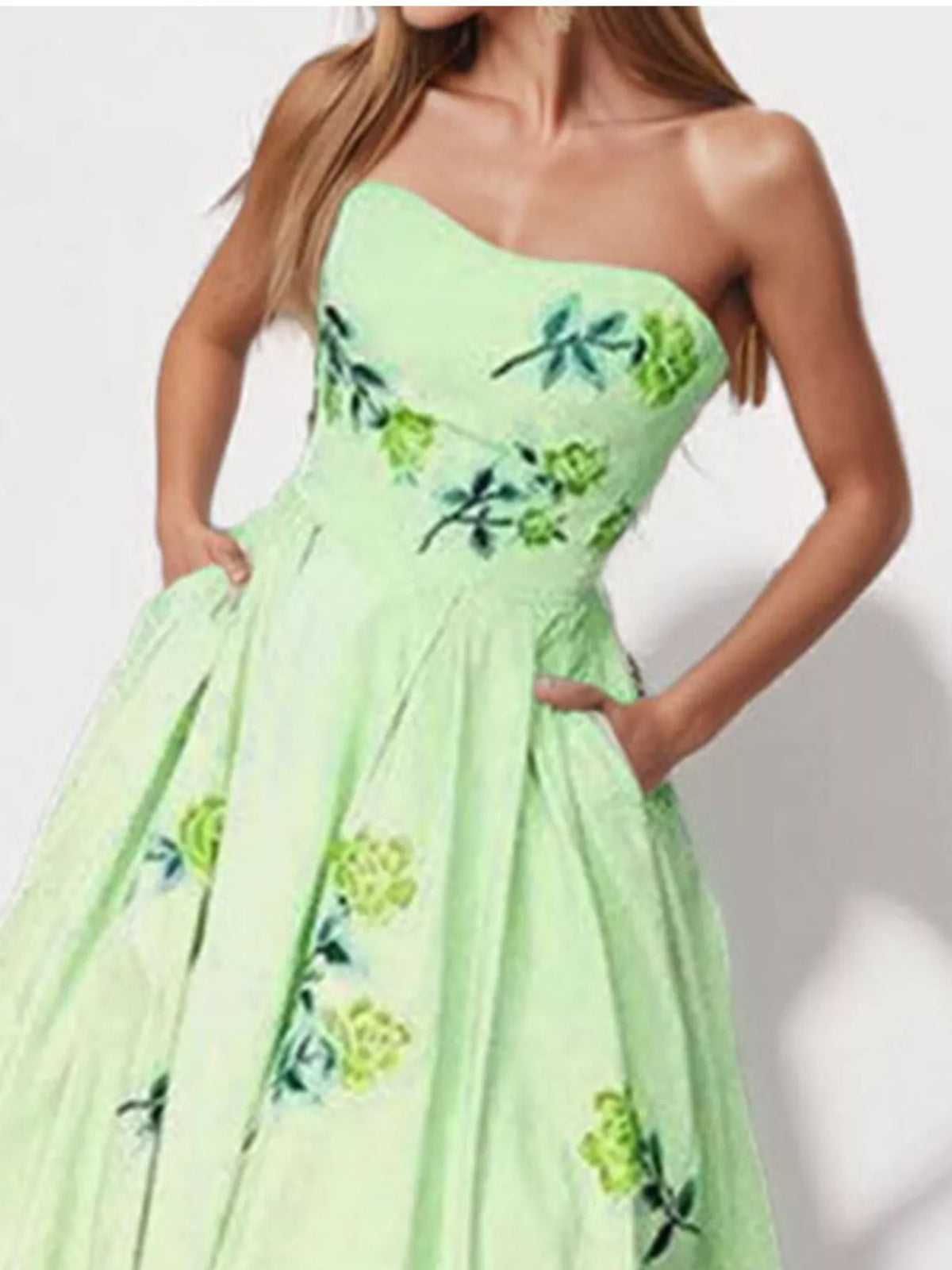Floral Print Tube Maxi Dress