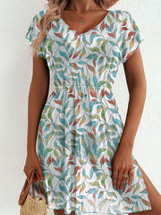 Printed Short Sleeve Mini Dress